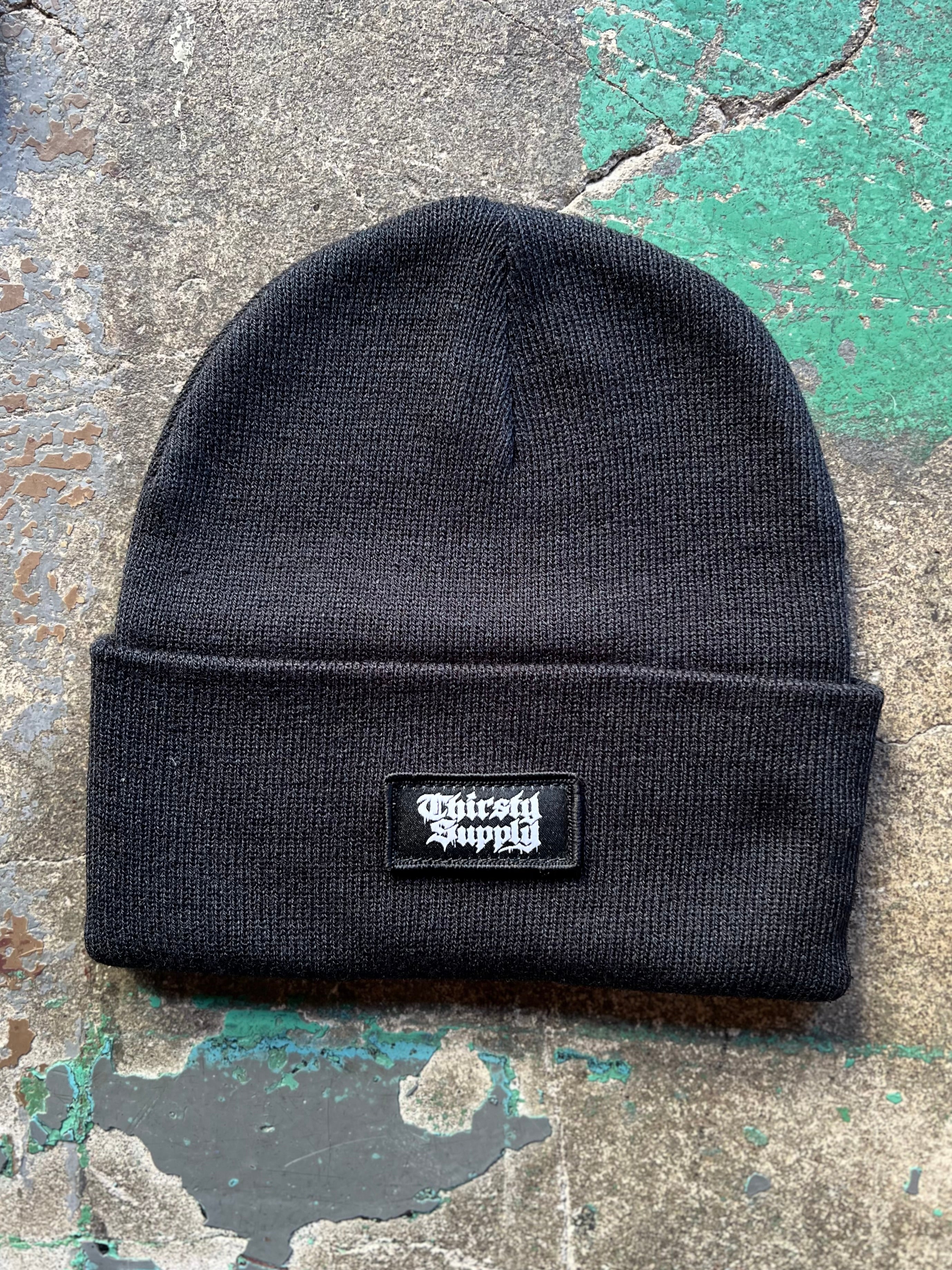 Black 'Thirsty Supply' Beanie