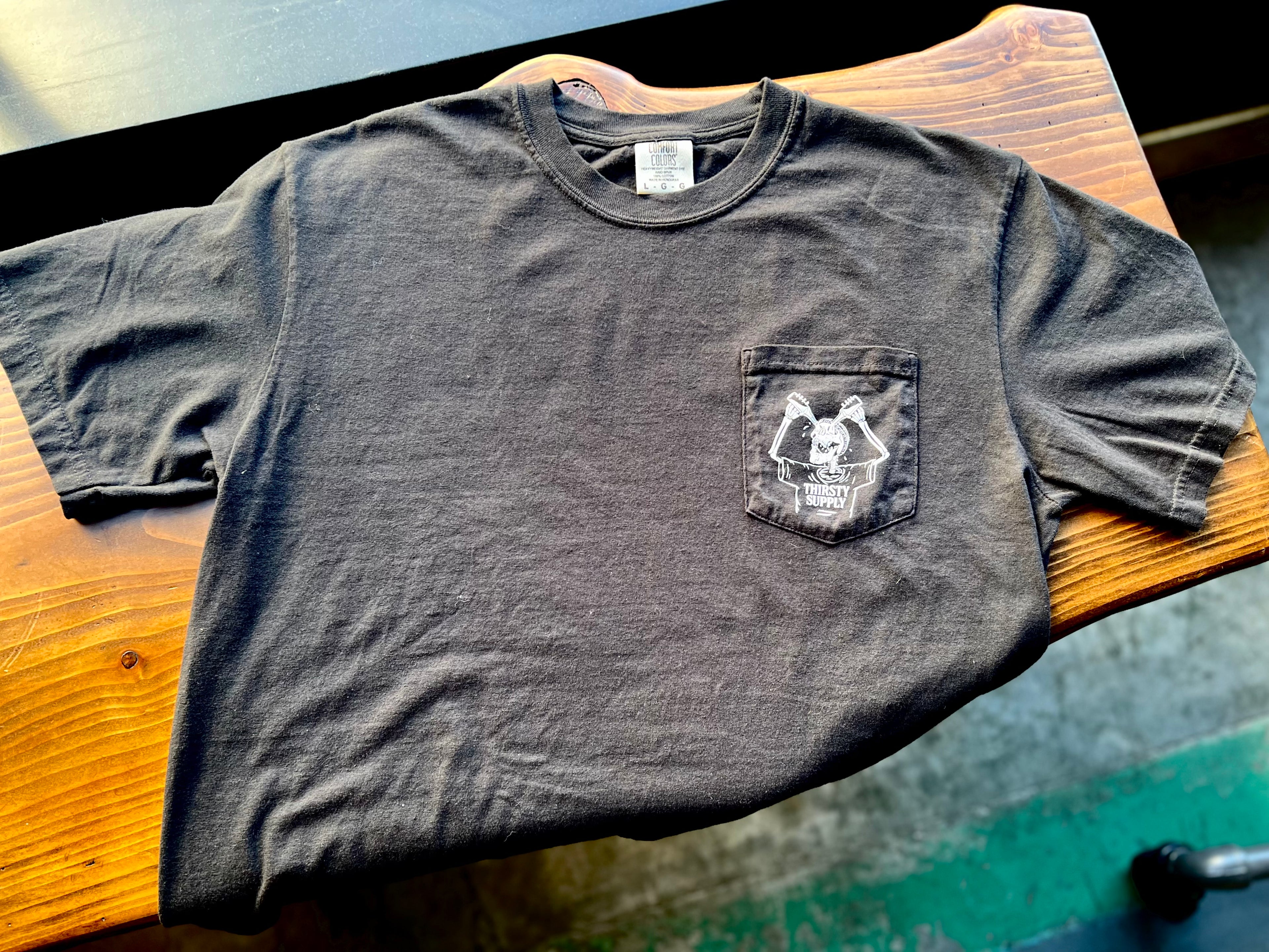 'Last Call' Black Pocket Tee