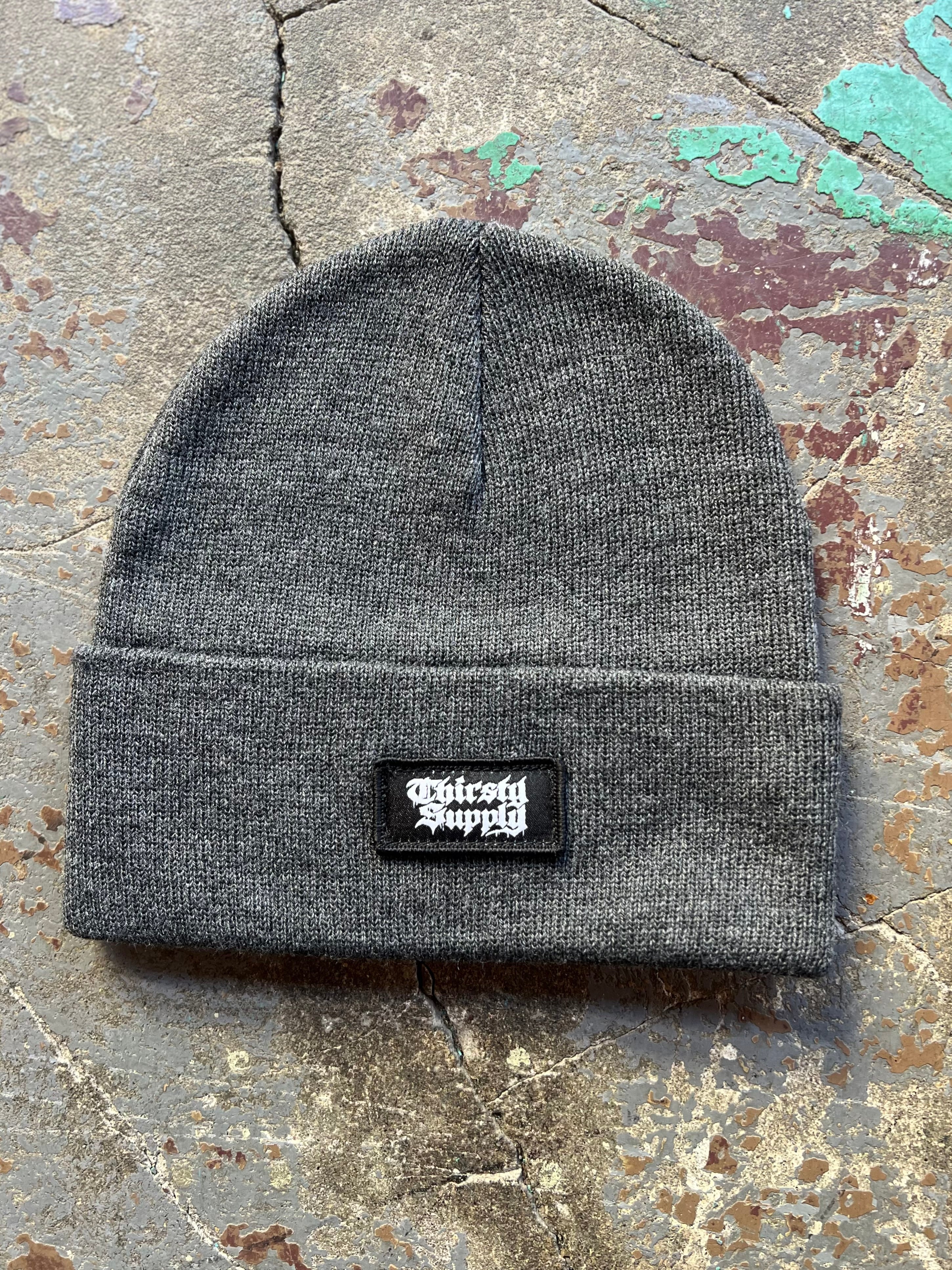 Grey 'Thirsty Supply' Beanie