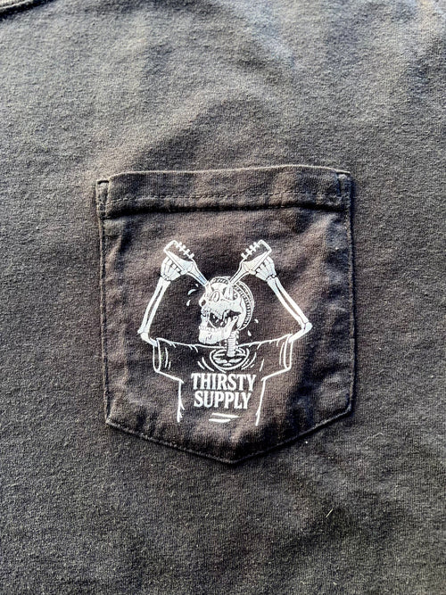 'Last Call' Black Pocket Tee